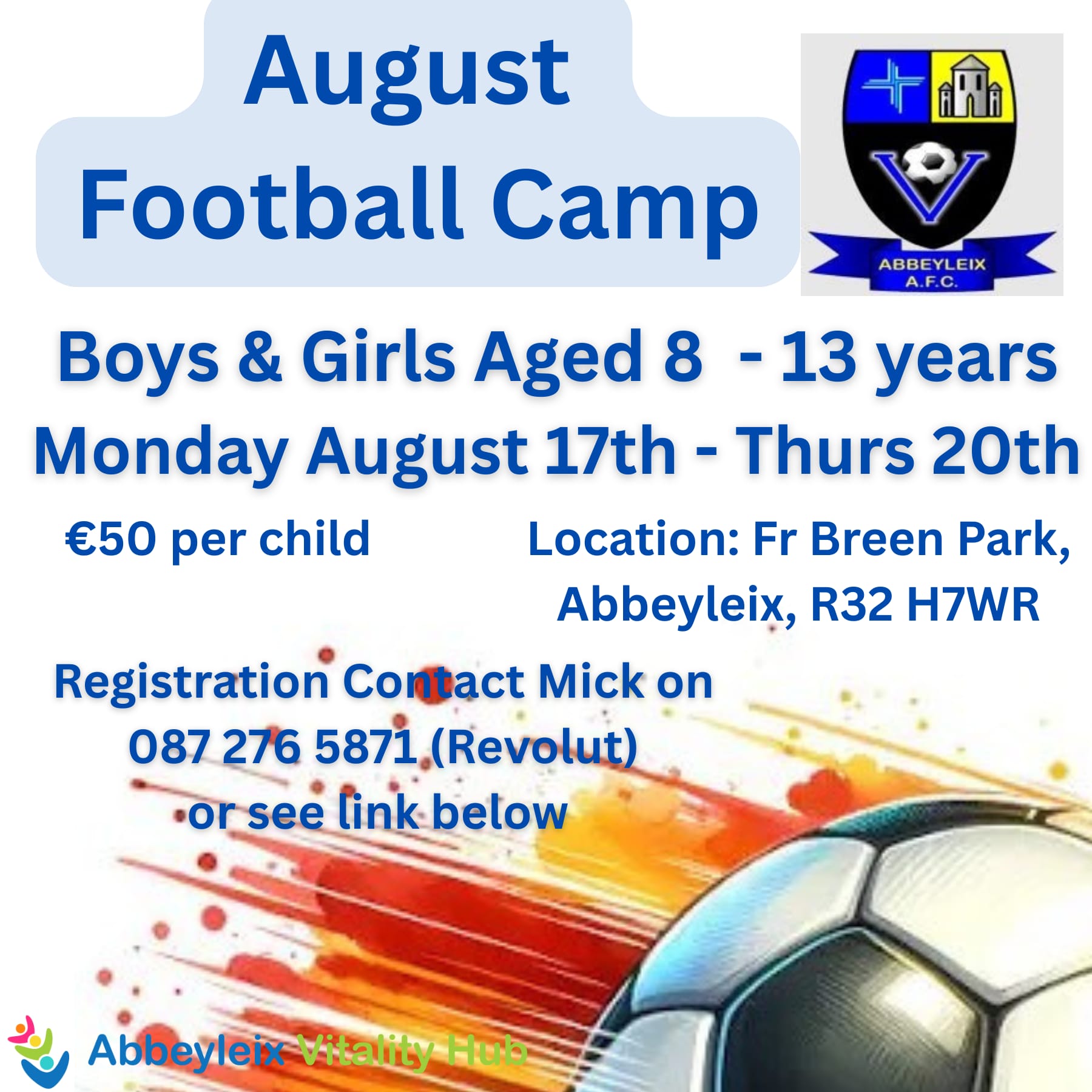 August Football Camp - Abbeyleix AFC